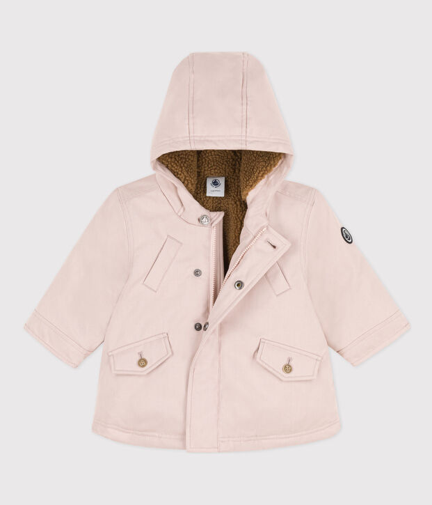 Parka hidr&oacute;fuga para beb&eacute; rosa