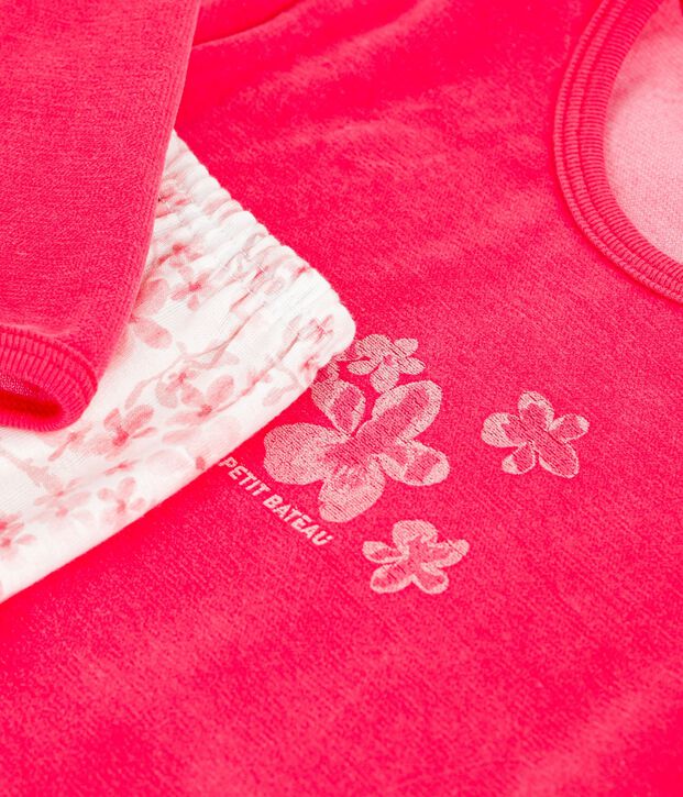 Pyjama  en velours rosa/multicolor
