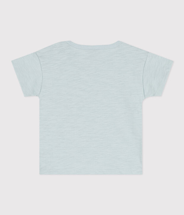 Camiseta de manga corta de punto flameado para beb&eacute; verde