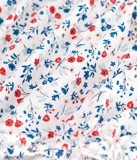 Pololo de popelina con estampado de florecitas para bebé blanco MARSHMALLOW/blanco MULTICO