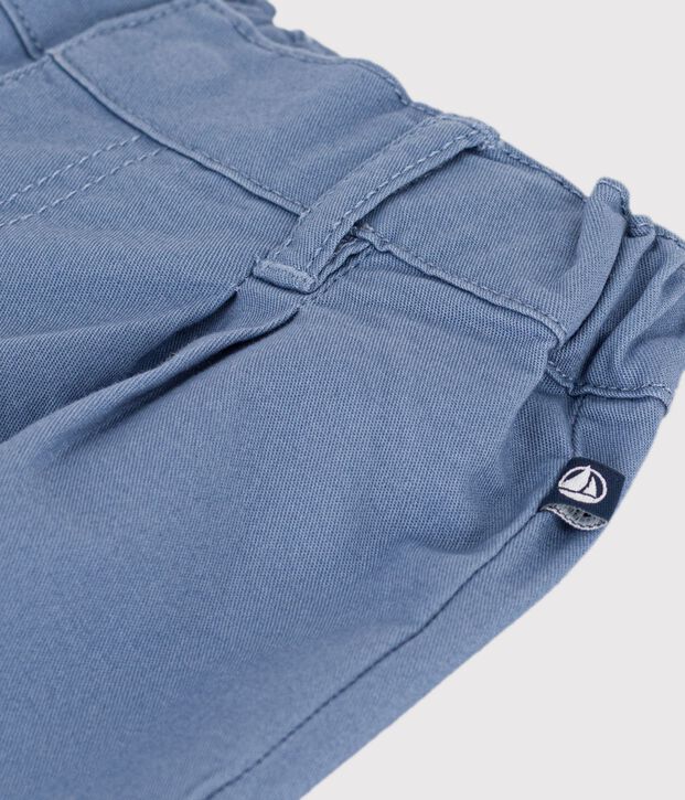 Pantal&oacute;n de sarga lisa para beb&eacute; azul