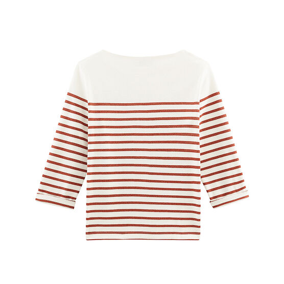 Jersey marinero manga larga para mujer blanco MARSHMALLOW/rosa COPPER