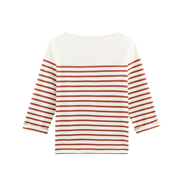 Jersey marinero manga larga para mujer blanco/rosa