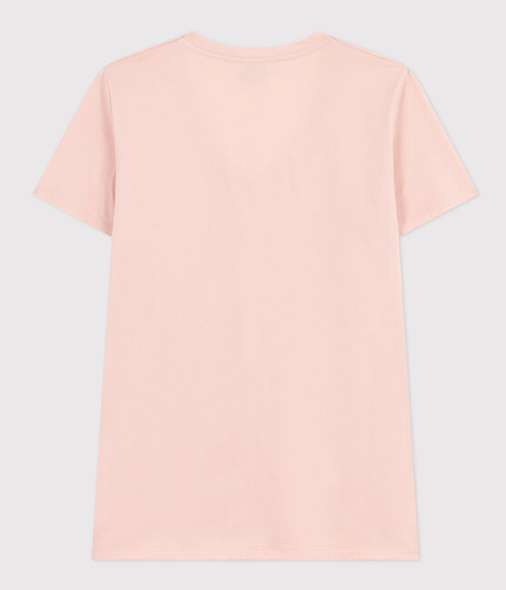 Camiseta LA RECTA de algodón con cuello de pico para mujer rosa SALINE