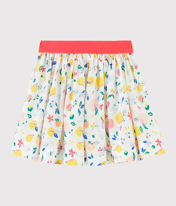 Falda de popelina de ni&ntilde;a blanco/multicolor