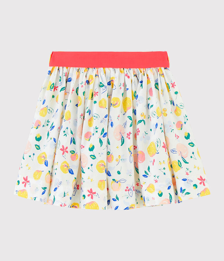 Falda de popelina de ni&ntilde;a blanco/multicolor