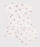 Vestido de algodón de manga corta y pololo con estampado de corazones para bebé blanco AVALANCHE/ MULTICO