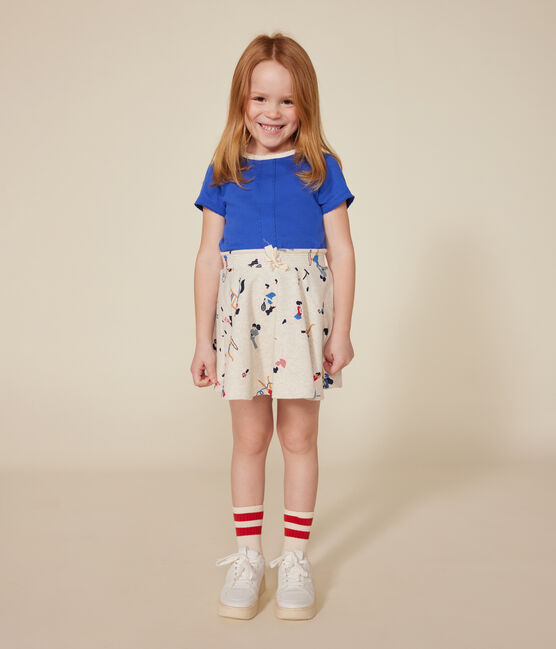 Camiseta de algodón de manga corta para niña azul CALVIN