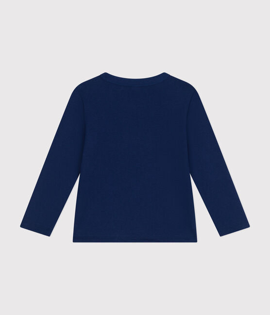 Camiseta de manga larga de punto fino para niño azul MEDIEVAL