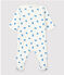 Pelele de bebé de algodón orgánico blanco MARSHMALLOW/azul BRASIER