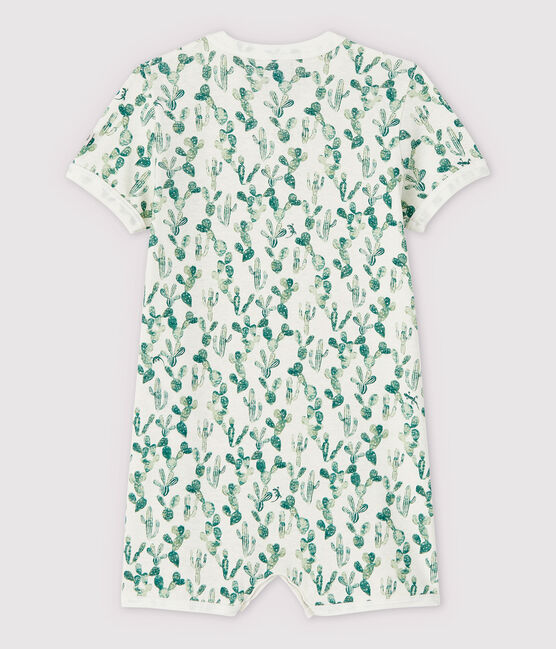 Mono corto de cactus de bebé de algodón/lino blanco MARSHMALLOW/blanco MULTICO