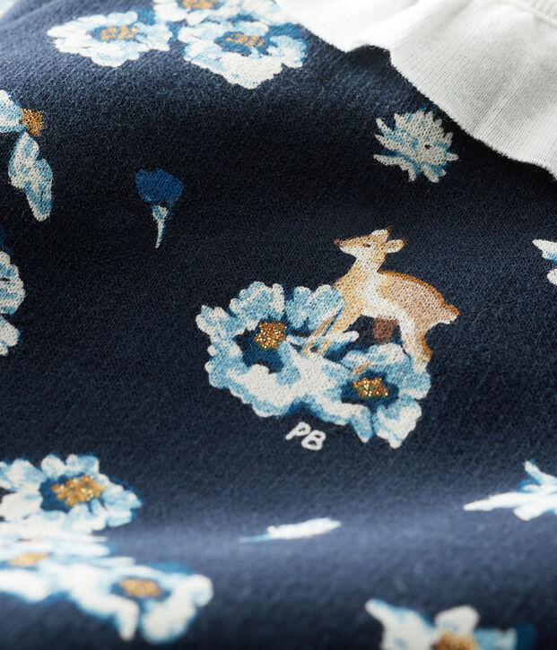 Vestido de manga larga estampado de beb&eacute; ni&ntilde;a azul/multicolor