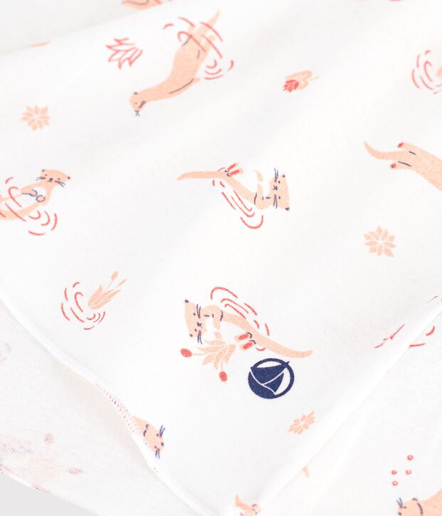 Chemise de nuit &agrave; manches courtes blanco/naranja/multicolor