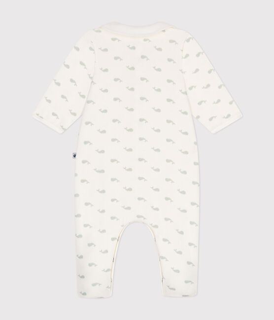 Pijama de terciopelo para bebé blanco MARSHMALLOW/ HERBIER