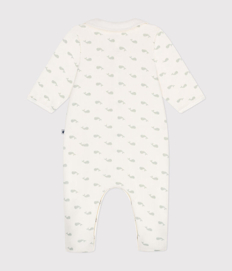 Pijama de terciopelo para beb&eacute; blanco MARSHMALLOW/ HERBIER