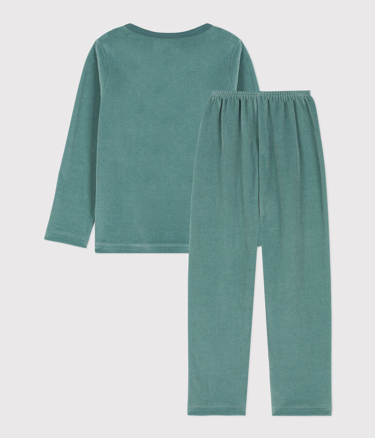 Pijama de terciopelo para ni&ntilde;o/ni&ntilde;a verde/multicolor