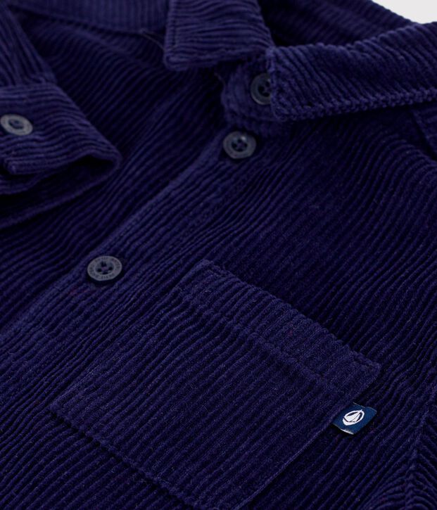Camisa lisa de terciopelo para beb&eacute; SOIR