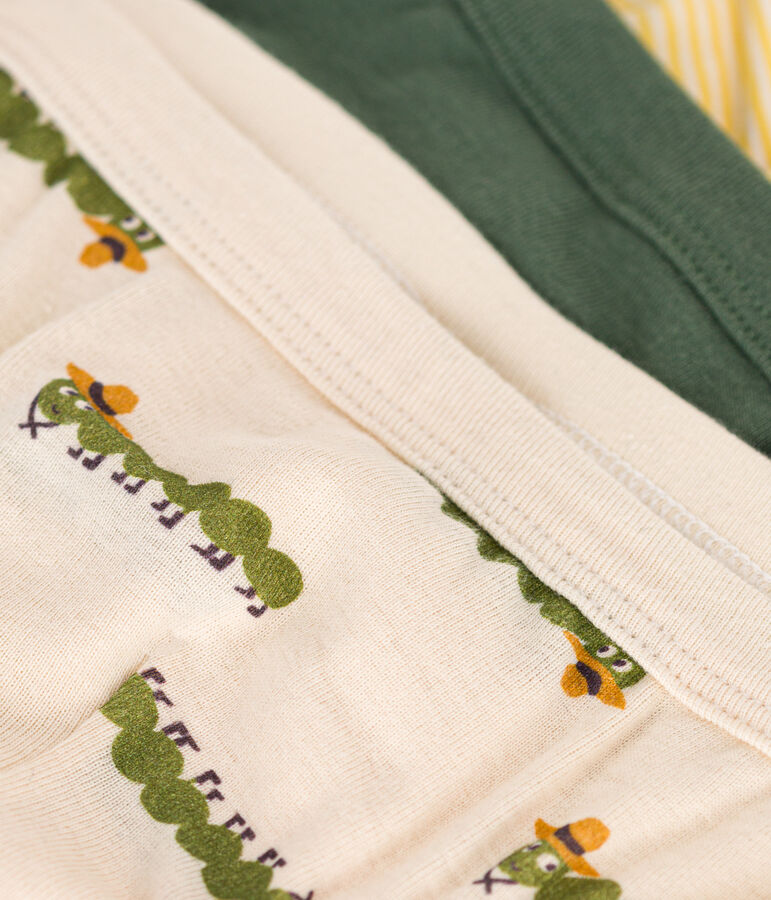 Juego de 3 slips infantiles con ciempi&eacute;s de algod&oacute;n multicolor