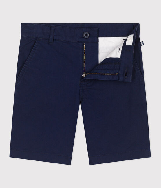 Bermudas cortas infantiles de algodón liso azul MEDIEVAL