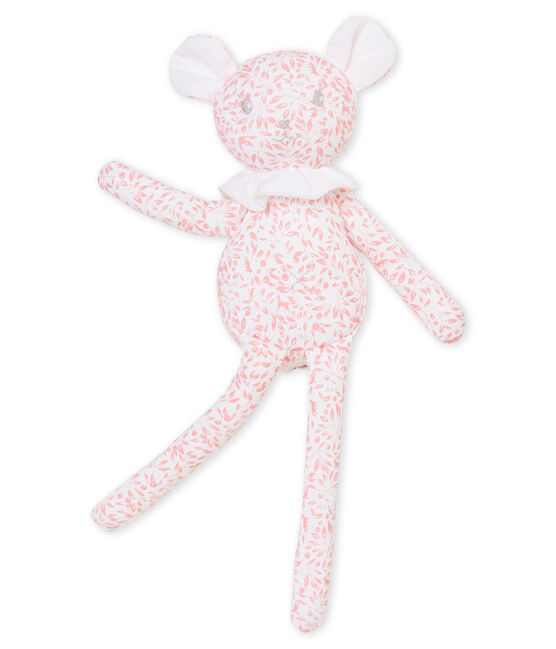 Doudou borreguito en jersey estampado blanco MARSHMALLOW/rosa JOLI