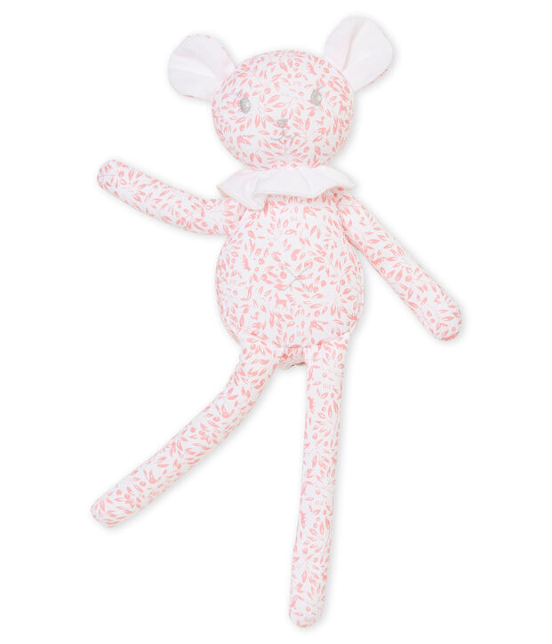Doudou borreguito en jersey estampado blanco/rosa