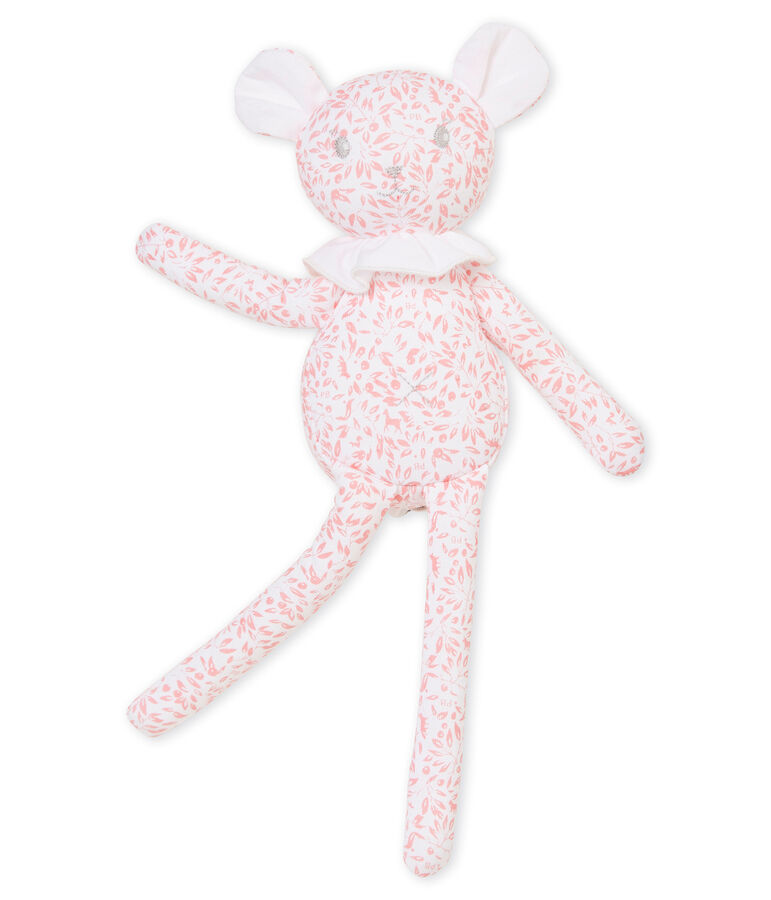 Doudou borreguito en jersey estampado blanco/rosa
