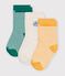 3 pares de calcetines de algod&oacute;n a rayas para beb&eacute; multicolor
