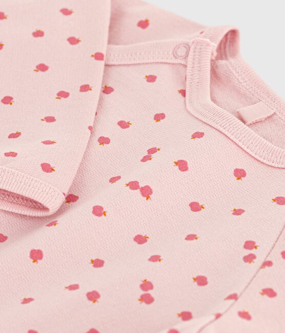 Pijama de felpa cepillada con estampado para bebé rosa JOLI/blanco MULTICO