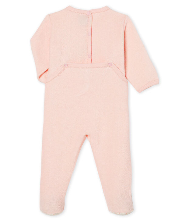 Pijama extra c&aacute;lido de toalla de rizo afelpado para beb&eacute; ni&ntilde;a rosa