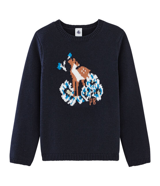 Jersey de niña azul SMOKING/blanco MULTICO