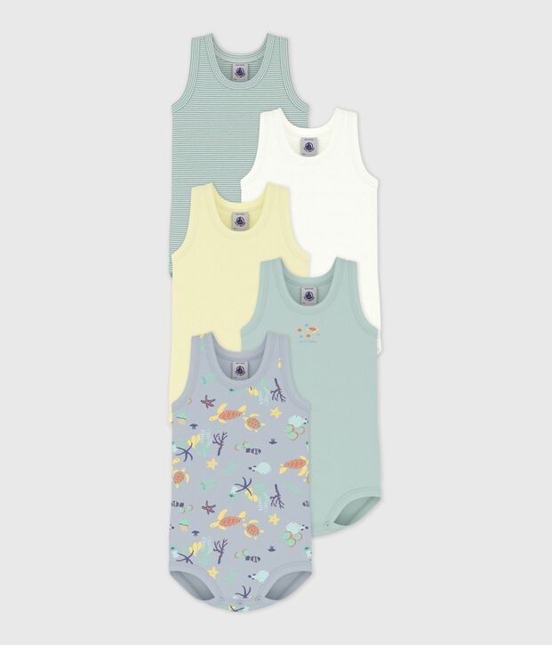 Juego de bodies de algod&oacute;n sin mangas con estampado para beb&eacute; multicolor