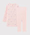 Camisón de manga larga estampado de pingüinos para niña de punto doble cara rosa MINOIS/blanco MULTICO