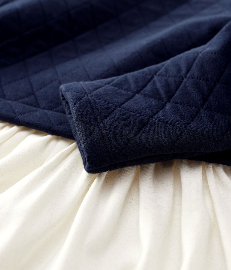 Vestido de manga larga de mulet&oacute;n de ni&ntilde;a azul/multicolor