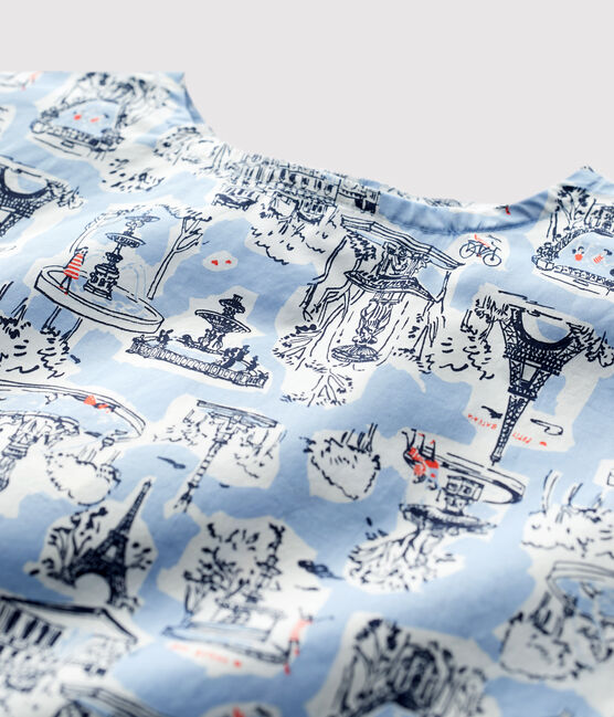 Blusa de manga corta estampada para niña blanco MARSHMALLOW/blanco MULTICO