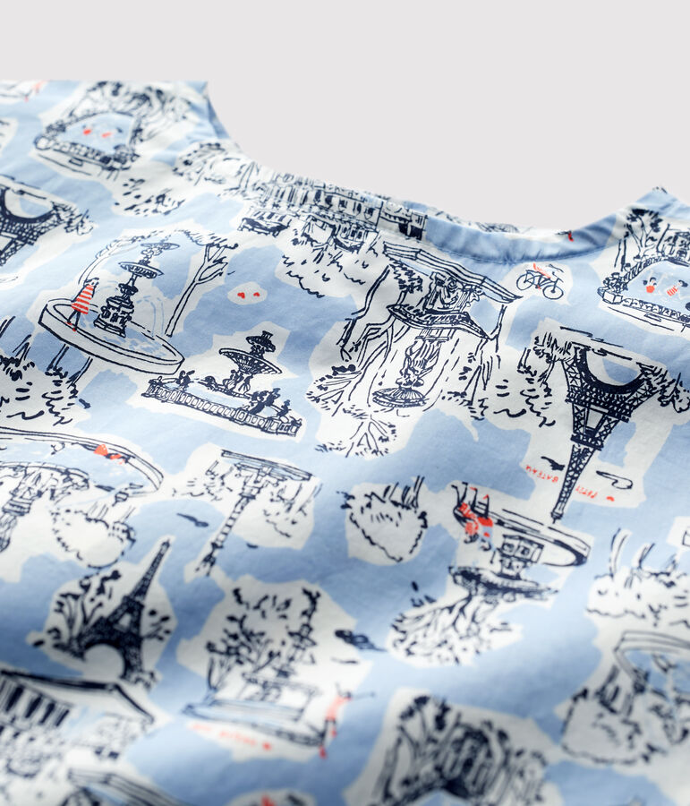 Blusa de manga corta estampada para ni&ntilde;a blanco/multicolor