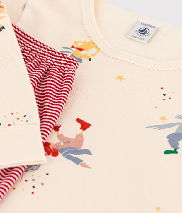 Camis&oacute;n fosforescente de mulet&oacute;n y algod&oacute;n de ni&ntilde;a crudo/multicolor