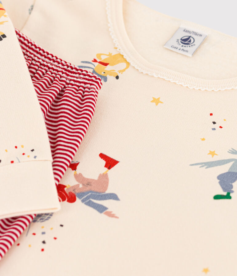 Camis&oacute;n fosforescente de mulet&oacute;n y algod&oacute;n de ni&ntilde;a crudo/multicolor