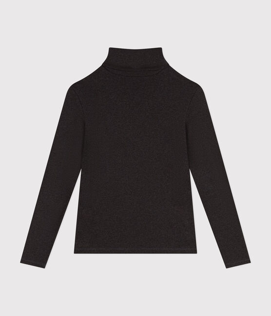 Camiseta L'Iconique de cuello vuelto de algodón para mujer gris CITY CHINE