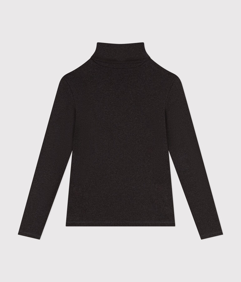 Camiseta L'Iconique de cuello vuelto de algod&oacute;n para mujer gris