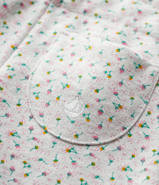 Pantalón de muletón de bebé. gris BELUGA/blanco MULTICO