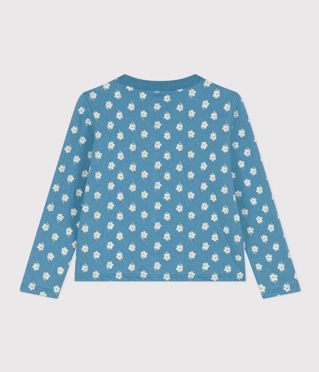 C&aacute;rdigan estampado de tejido t&uacute;bico acolchado de ni&ntilde;a azul/multicolor