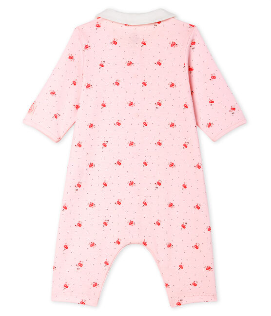 Pelele sin pies de punto para bebé rosa VIENNE/blanco MULTICO