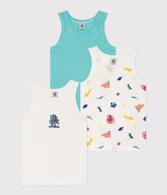 Juego de 3 camisetas de tirantes de algodón para niño variante 1