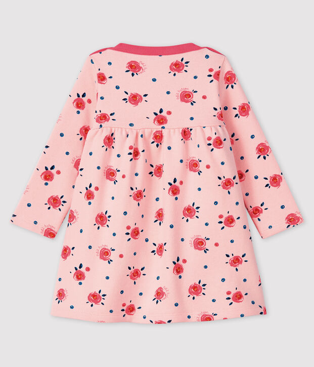 Vestido de manga larga para beb&eacute; ni&ntilde;a rosa/multicolor