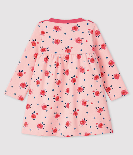 Vestido de manga larga para bebé niña rosa MINOIS/blanco MULTICO