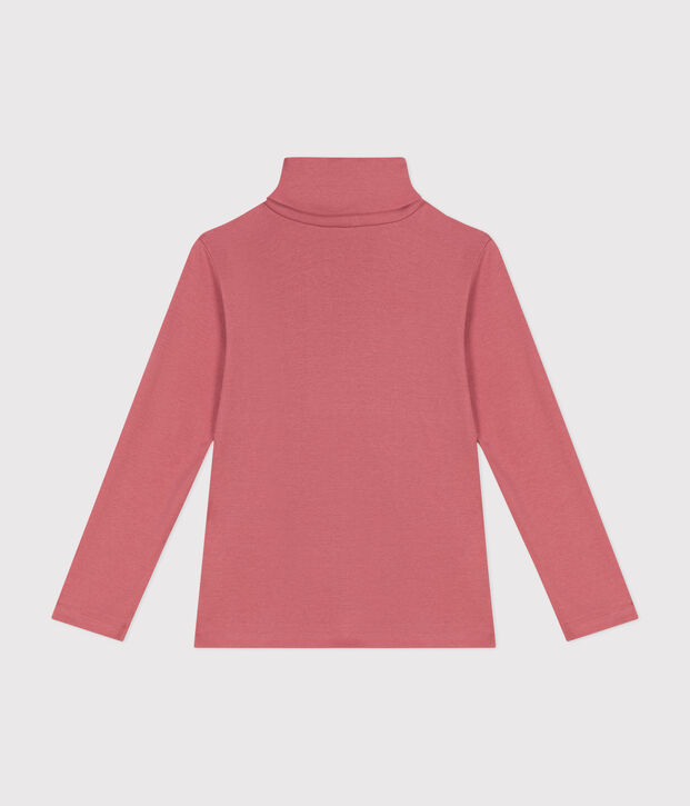 Camiseta de cuello alto de algod&oacute;n para ni&ntilde;o/a rosa