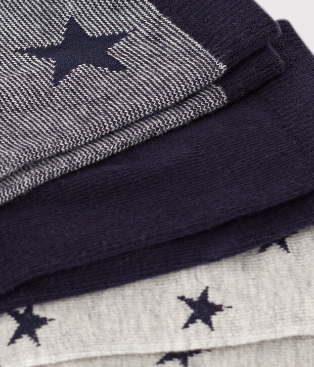 Juego de 3 pares de calcetines de punto de algod&oacute;n con estrellas para ni&ntilde;os multicolor