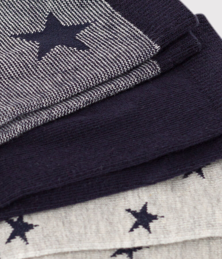 Juego de 3 pares de calcetines de punto de algod&oacute;n con estrellas para ni&ntilde;os multicolor