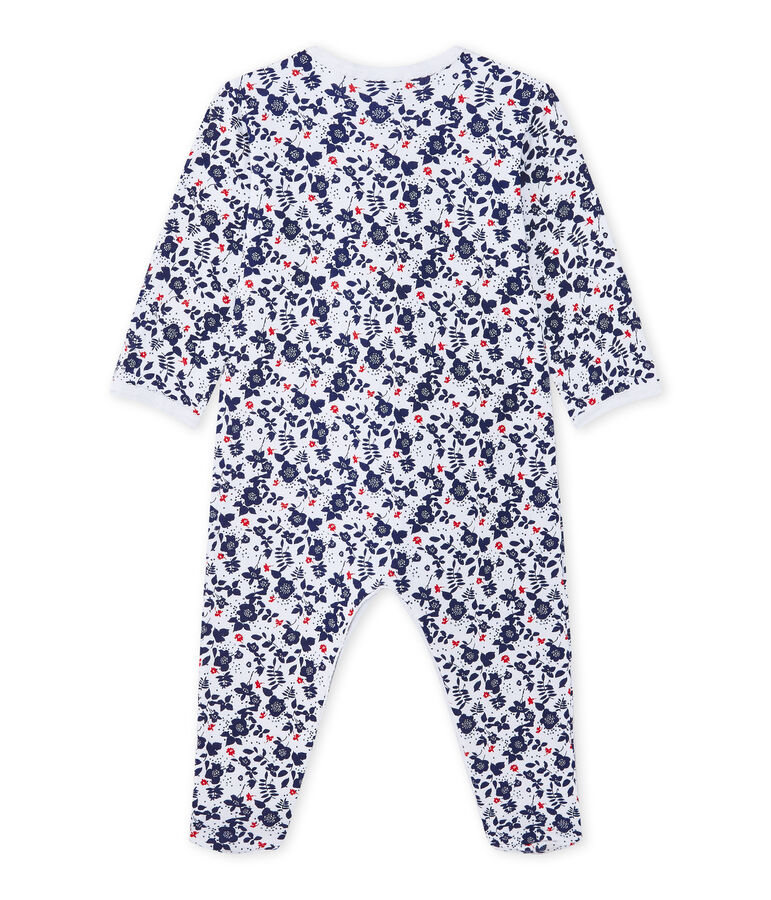 Pijama estampado para beb&eacute; ni&ntilde;a blanco/multicolor