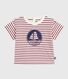 Camiseta de manga corta de algodón a rayas para bebé
